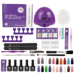 COLORFUL KIT GEL NAIL EMERALD Beautiful Purple 52pz