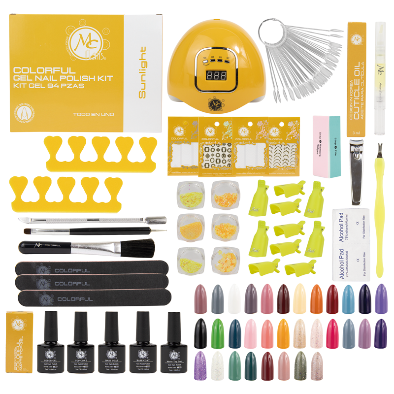 COLORFUL KIT GEL NAIL DIAMOND Sun Light 94pz