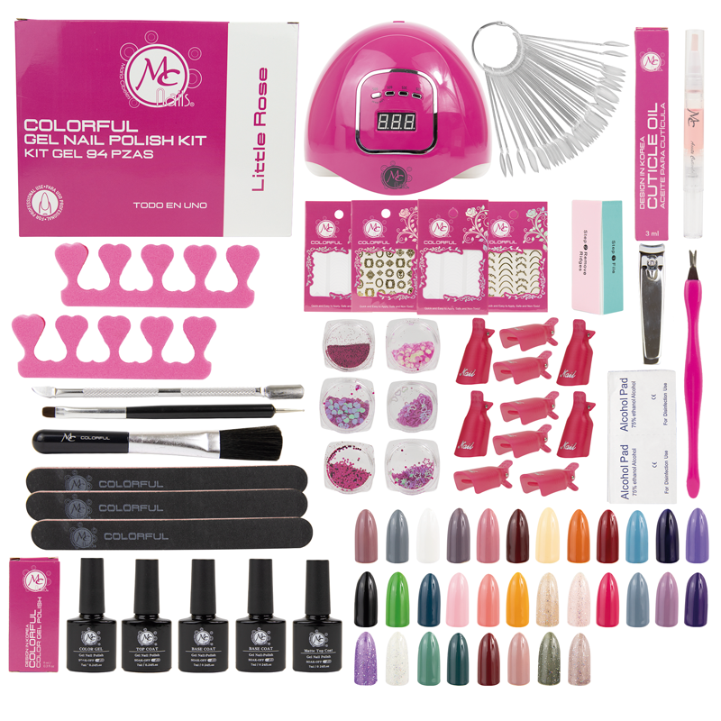 COLORFUL KIT GEL NAIL DIAMOND Little Rose 94pz