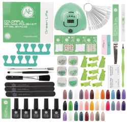 COLORFUL KIT GEL NAIL DIAMOND Green Life 94pz