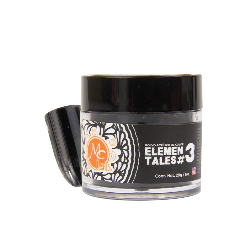 Polvo acrílico ELEMENTALES #3 (Negro) 1oz