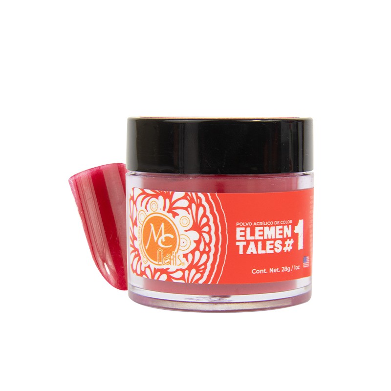 Polvo acrílico ELEMENTALES #1 (Rojo) 1oz