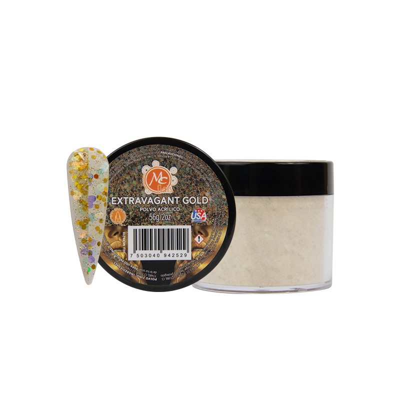 Polvo acrilico 2oz EXTRAVAGANT GOLD