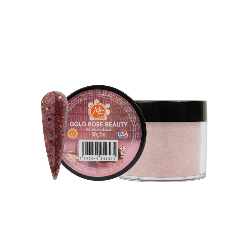 Polvo acrilico 2oz GOLD ROSE BEAUTY