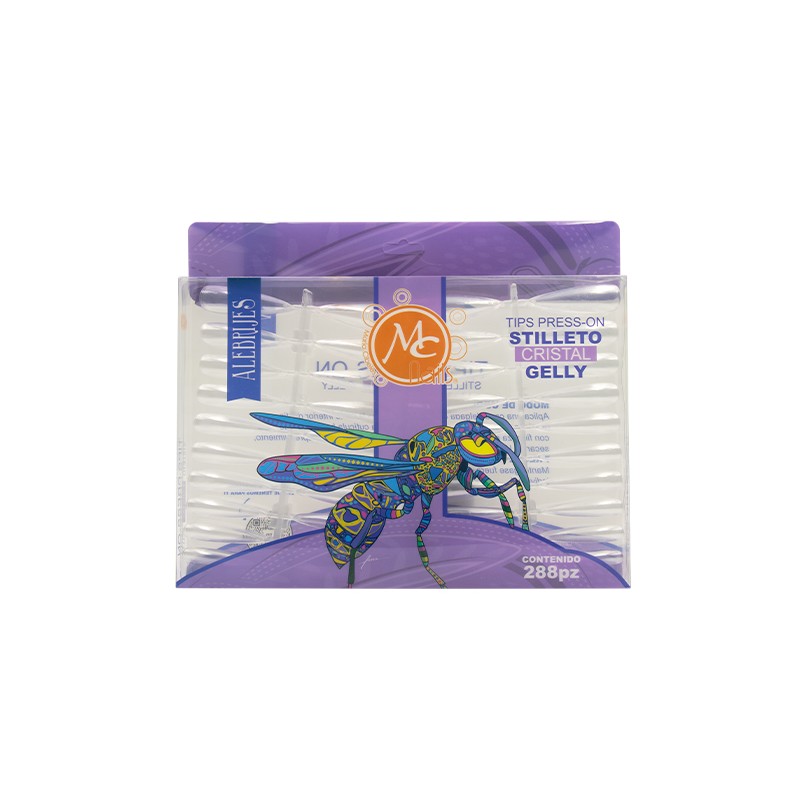 Tips Press On Stilleto Cristal GELLY 288 Pz