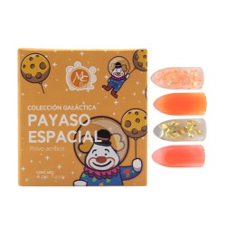 Caja de Polvo Acrilico PAYASO ESPACIAL 4 pz