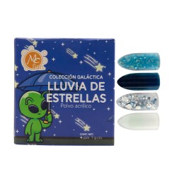 Caja de Polvo Acrilico Galáctica LLUVIA DE ESTRELLAS 4 pz