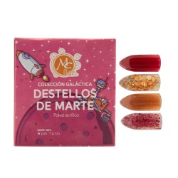 Caja de Polvo Acrilico DESTELLOS DE MARTE 4 pz