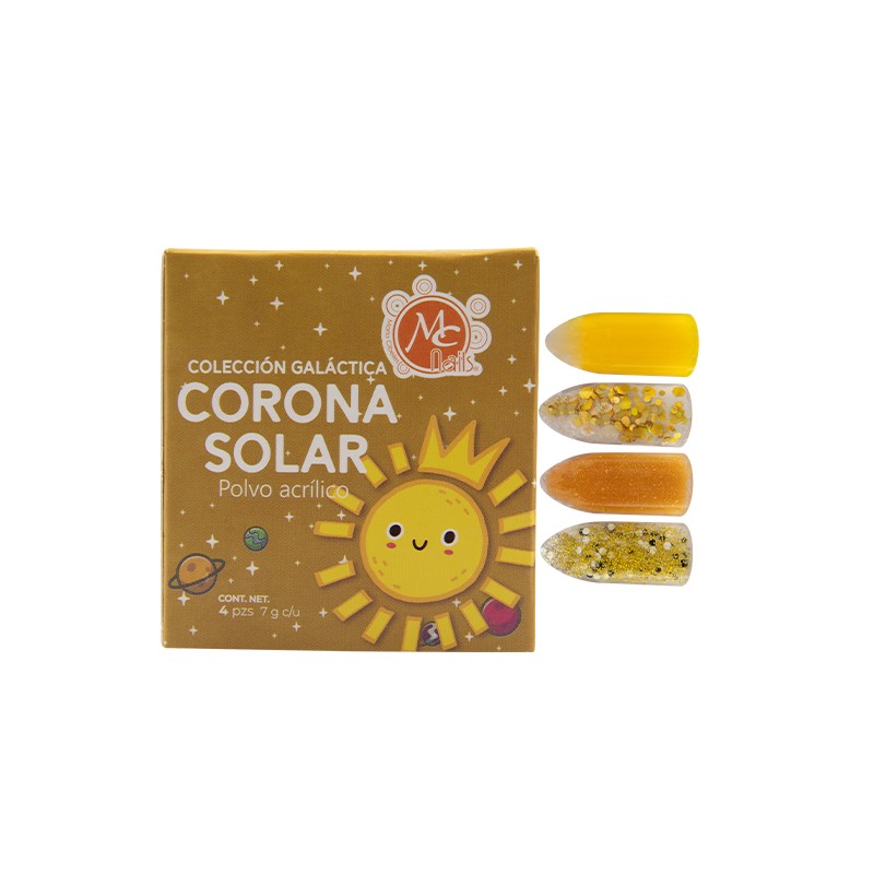 Caja de Polvo Acrilico CORONA SOLAR 4 pz