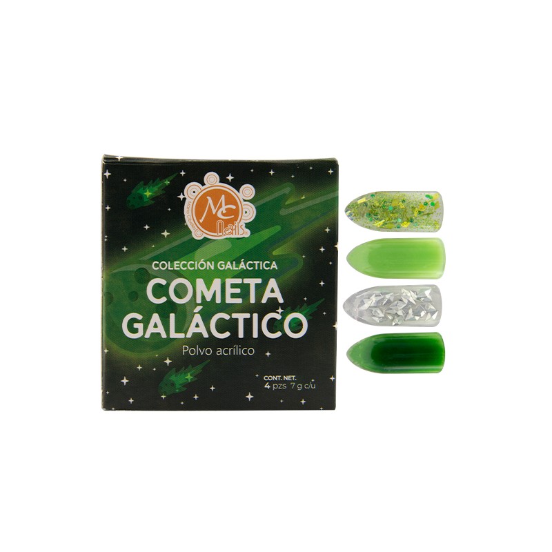 Caja de Polvo Acrilico COMETA GALACTICO 4 pz