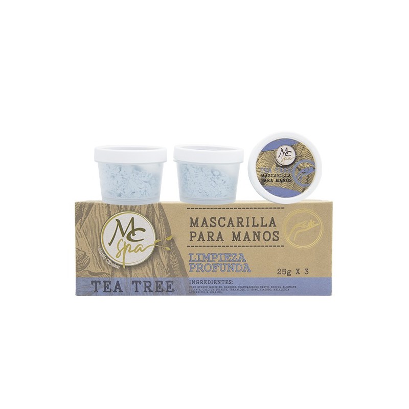 Mascarilla para MANOS TEA TREE 3pz de 25grs c/u