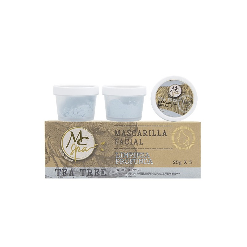 Mascarilla FACIAL TEA TREE 3pz de 25grs c/u