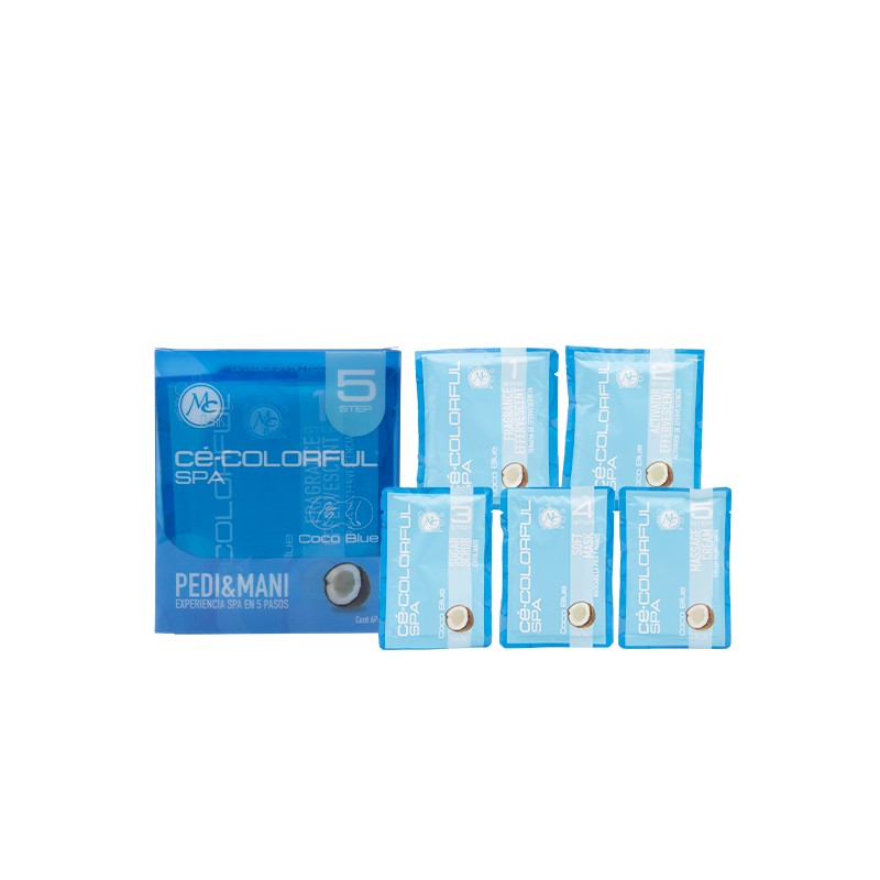 COLORFUL SPA KIT PEDI&MANI 5step  6pz  FRAGANCE: COCO BLUE