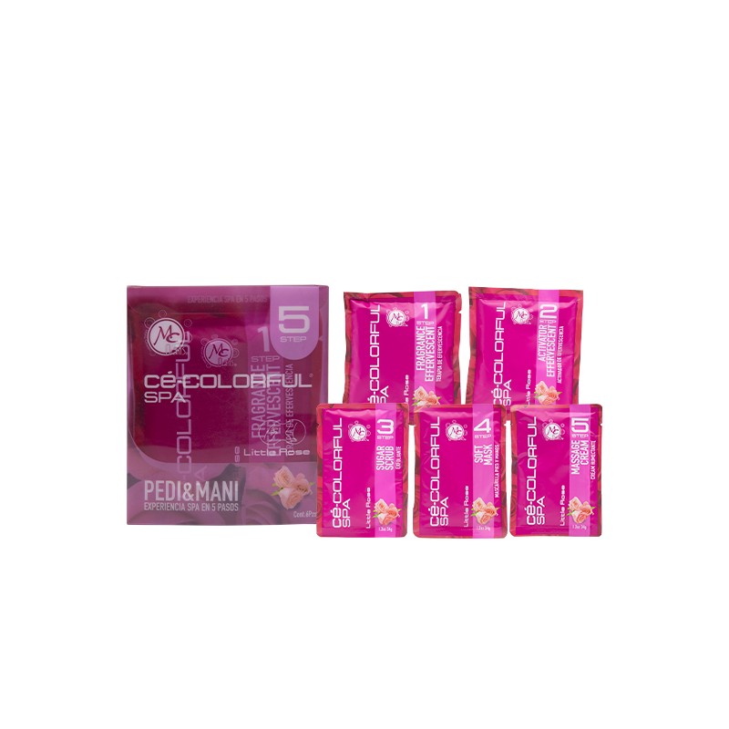 COLORFUL SPA KIT PEDI&MANI 5step  6pz  FRAGANCE: LITTLE ROSE
