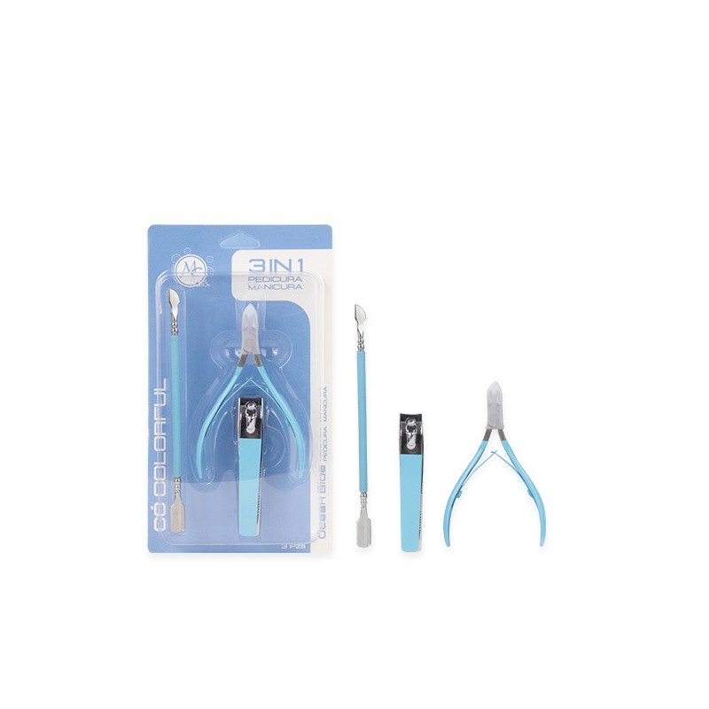 COLORFUL SET DE MANICURE 3 EN 1 OCEAN BLUE