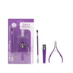 COLORFUL SET DE MANICURE 3 EN 1 BEAUTIFUL PURPLE