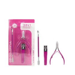 COLORFUL SET DE MANICURE 3 EN 1 ROSE